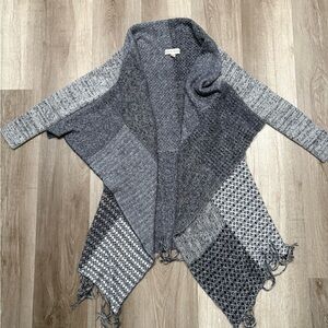 Knox Rose Charcoal and Light Gray Women's Poncho